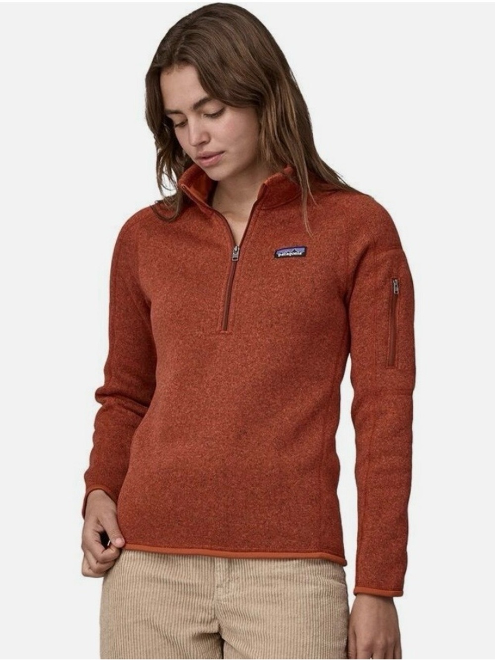 Patagonia Better Sweater 1/4-Zip Fleece Pullover Fall Rust Gorpcore Casual Top L